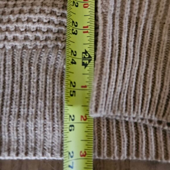 New Zaful Men’s Tan Waffle Knit Pullover Sweater Small | Crew Neck Chunky LS Top - Picture 4 of 4